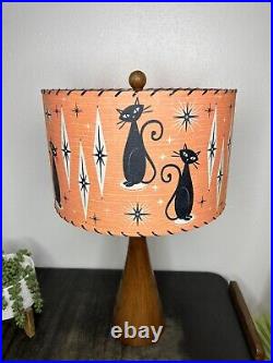 Mid Century Vintage Style Fiberglass Lamp Shade Atomic Kitty Cat Retro Mod Pink