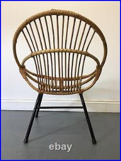 Mid-century Bamboo Cane Franco Albini Boho Tiki Atomic Style Chair