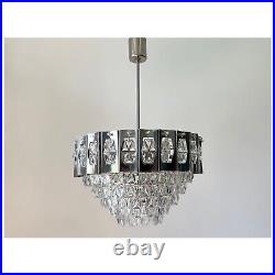 Mid-century Kinkeldey Chrome Chandeler Pendant Vintage Atomic Space age