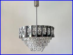 Mid-century Kinkeldey Chrome Chandeler Pendant Vintage Atomic Space age