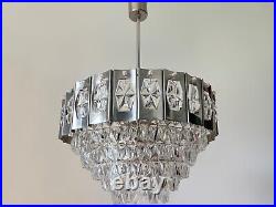 Mid-century Kinkeldey Chrome Chandeler Pendant Vintage Atomic Space age