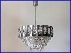 Mid-century Kinkeldey Chrome Chandeler Pendant Vintage Atomic Space age