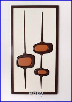 Mid century modern wall decor Carved wood wall art 1970s atomic design