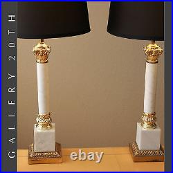 PAIR FREDERICK COOPER COLUMN MARBLE LAMPS! MID CENTURY MODERN ATOMIC AGE 50s 60s