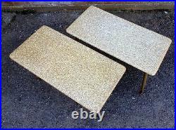Pair 1950s glitter atomic vintage midcentury coffee side occasional tables retro