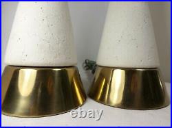 Pair Table Lamps Vintage 1950s Atomic Mid Century Modern Eames Era Space Age