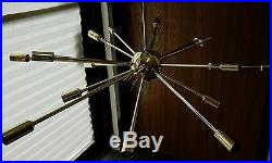 Polished Brass Atomic Sputnik Starburst Chandelier MID Century Modern