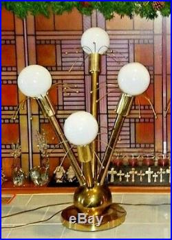 RARE ATOMIC MID CENTURY 4 Globe BAR LIGHT SPUTNIK METROPOLIS TABLE / BAR LAMP