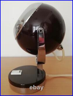 RARE Vintage Mid-Century Eyeball Space Age Atomic Lamp 60's 70's Dark Burgundy