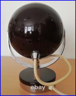 RARE Vintage Mid-Century Eyeball Space Age Atomic Lamp 60's 70's Dark Burgundy