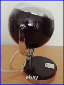 RARE Vintage Mid-Century Eyeball Space Age Atomic Lamp 60's 70's Dark Burgundy