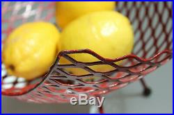 Rare 1950s Mid Century Modern Fruit Wire Basket Atomic Eames Pierre Guariche Era