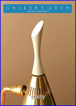 Rare! 50's Gio Ponti MID Century Brass Laurel Lamp! Atomic Modern Gold Vtg Retro