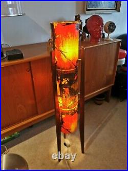 Rare 60s Mid Century Spun Fibreglass & teak Rocket Lamp vintage retro atomic