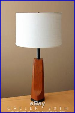 Rare! MID Century Danish Modern Teak Lamp! Retro Table Vtg 50's 60's Atomic Home