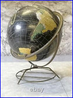 Rare Mid Century Vintage 1950s 60s Atomic Globe on Stand World Map