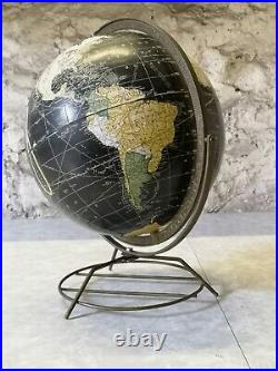 Rare Mid Century Vintage 1950s 60s Atomic Globe on Stand World Map