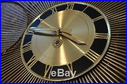 Rare Rensie Vintage Starburst Mid Century Atomic Wind Up Clock Germany