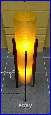 Rare Size Vintage Retro Mid Century Spun Fibreglass Floor Rocket Lamp Atomic