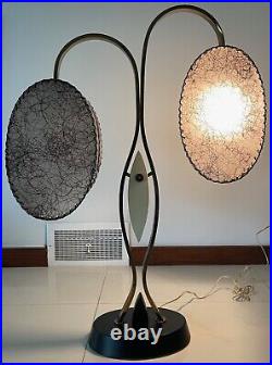 Rare Vintage 50s Majestic Lamp Fiberglass Shades Mid Century Modern Atomic Era