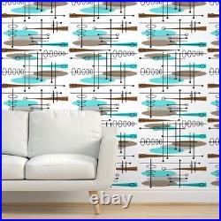 Removable Water-Activated Wallpaper Mid Century Modern Midcentury Atomic Era