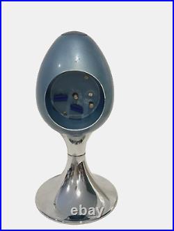 Retro Egg Shaped Pedestal Alarm Table Clock Working Atomic Sputnik West German