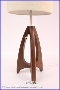 Retro Grain Table Lamp Danish Modern Atomic Mid-Century Modern Walnut