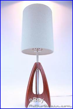 Retro Grain Table Lamp Danish Modern Atomic Mid-Century Red Padauk Wood