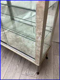 Retro Vintage Mirrored Formica Display Cabinet With Atomic Legs Mid Century