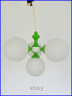 Richard Essig Kaiser Leuchten atomic sputnik green glass midcentury light retro