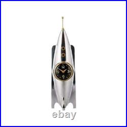 Rocket Wall Clock Polished Aluminum Solid Brass Iconic Atomic Age