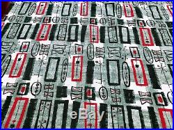 SALE 3-YDS Mid Century Atomic Tiki Barkcloth Vintage Fabric Yardage 30s Celadon