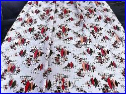 SALE! Atomic Mid Century Spherical Barkcloth Vintage Fabric Drape Curtain 4 Avai