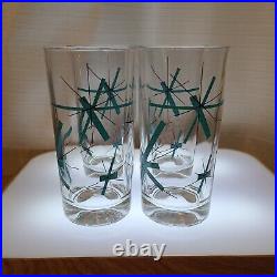 Salem North Star Atomic Starburst Mid Century Modern 5.5 Glass Set Of 4