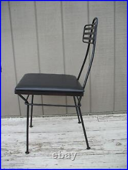 Set 4 Atomic Mid Century Modern Wrought Iron Dining Chairs Poly Of Calif. 1950's