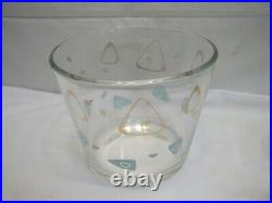 Set Mid Century Modern Atomic Water Drinking Glasses Ice Bucket & Wire Caddy