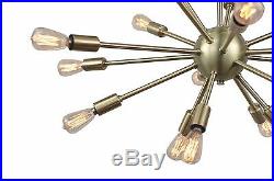 Sputnik Atomic Lamp Light Chandelier Satin Brass 50's Mid Century Modern Eames