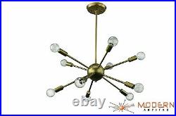 Sputnik Atomic Lamp Mid Century Modern Light Chandelier Vintage Brass 50's Eames