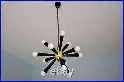 Sputnik Lampe 12-flammig Messing Mid Century modern Atomic Originalzustand 50er
