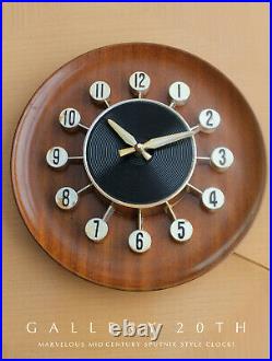 Sputnik! MID Century Modern Atomic Wall Clock! Vtg Space Age Interior Decorator