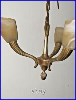 Stunning MID Century Bronze Retro Conical Atomic Ceiling Light And Wall Light