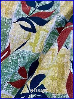 Unused 50s ATOMIC Mid Century Biomorphic Barkcloth Vintage Drape Curtain 6 Avail