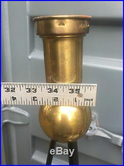 VTG 1940's Walter Von Nessen Mid Century Atomic Tripod Ring Stand Lamp Brass