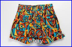 VTG 1960's TIKI HAWAIIAN BOARD SHORTS SURF SWIM TRUNK MID-CENTURY ATOMIC MEN S M