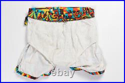 VTG 1960's TIKI HAWAIIAN BOARD SHORTS SURF SWIM TRUNK MID-CENTURY ATOMIC MEN S M