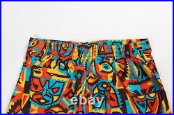 VTG 1960's TIKI HAWAIIAN BOARD SHORTS SURF SWIM TRUNK MID-CENTURY ATOMIC MEN S M