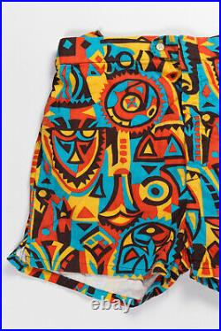 VTG 1960's TIKI HAWAIIAN BOARD SHORTS SURF SWIM TRUNK MID-CENTURY ATOMIC MEN S M