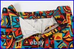 VTG 1960's TIKI HAWAIIAN BOARD SHORTS SURF SWIM TRUNK MID-CENTURY ATOMIC MEN S M