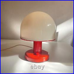 VTG Atomic Mushroom Table Lamp Red White BHS 1970s Mid Century 70s Pop Art UFO