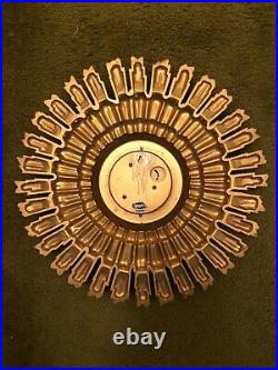 Vintage 16 Syrocco Atomic Sunburst Working Key Wound 8 Day Clock